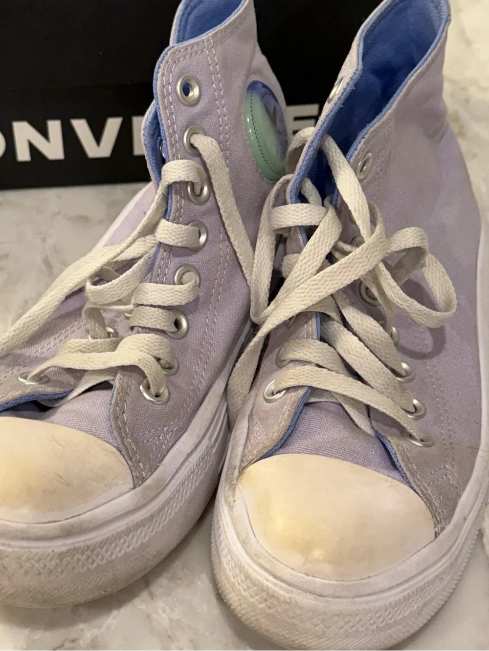 Converse High Top Sneakers - Lavender and White
